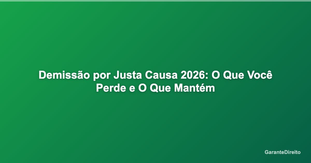 Demissão por Justa Causa 2026: O Que Você Perde e O Que Mantém