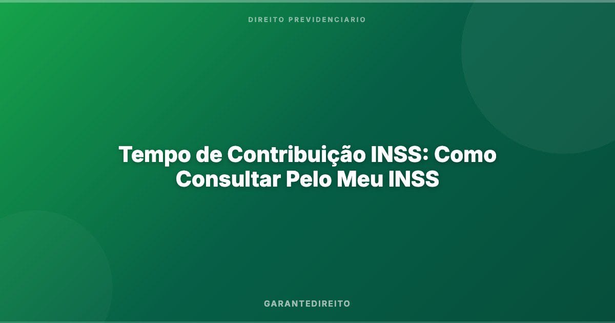 Tempo de Contribuição INSS: Como Consultar Pelo Meu INSS