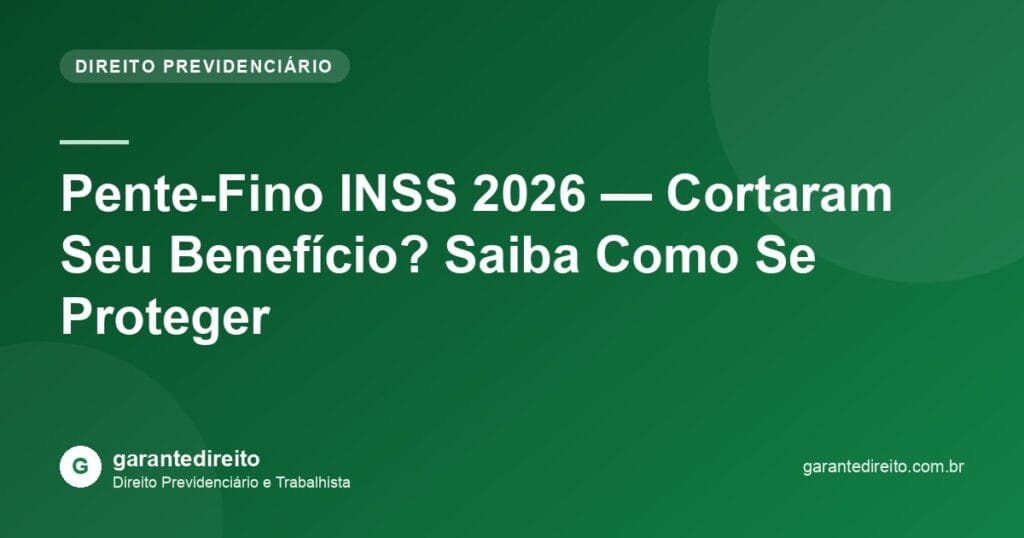 Pente-Fino INSS 2026 — Cortaram Seu Benefício? Saiba Como Se Proteger