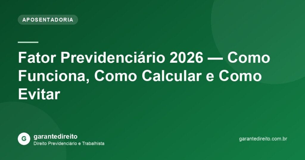 Fator Previdenciário 2026 — Como Funciona, Como Calcular e Como Evitar