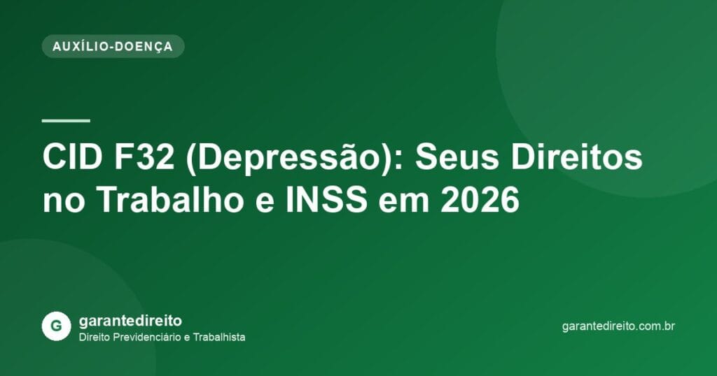 CID F32 (Depressão): Seus Direitos no Trabalho e INSS em 2026